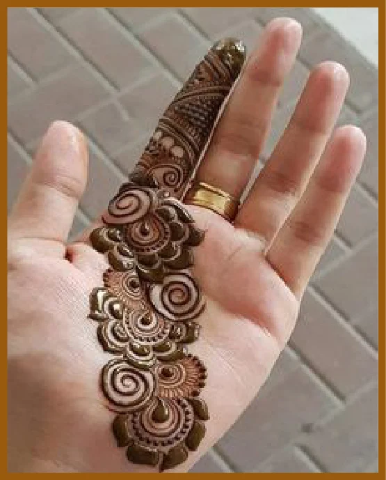 Bold Petals With Spacing In Simple Front Hand Mehndi Design
